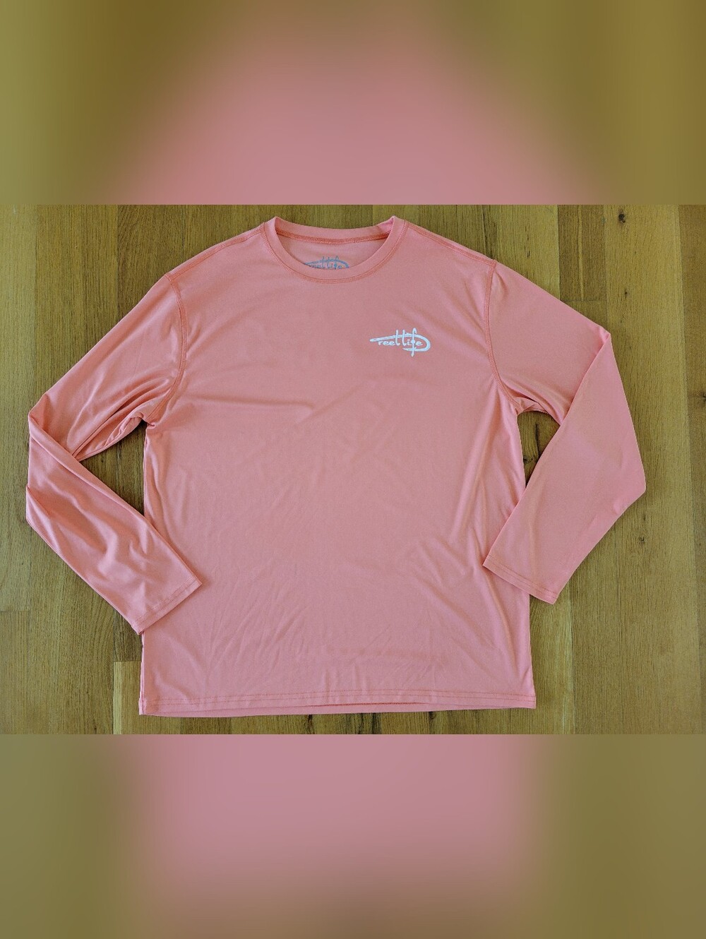 Mens size xxl reel life shirt - Xxl Fishing Shirt In Peach/coral